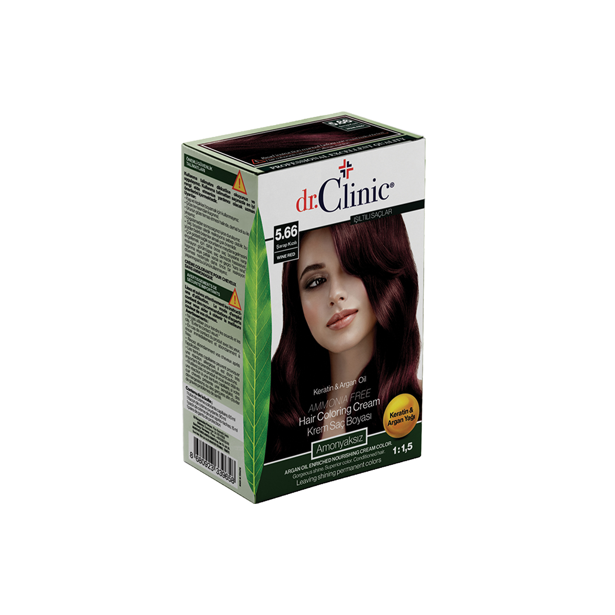 Dr.Clinic Saç Boyası Amonyaksız 5.66 Şarap Kızılı