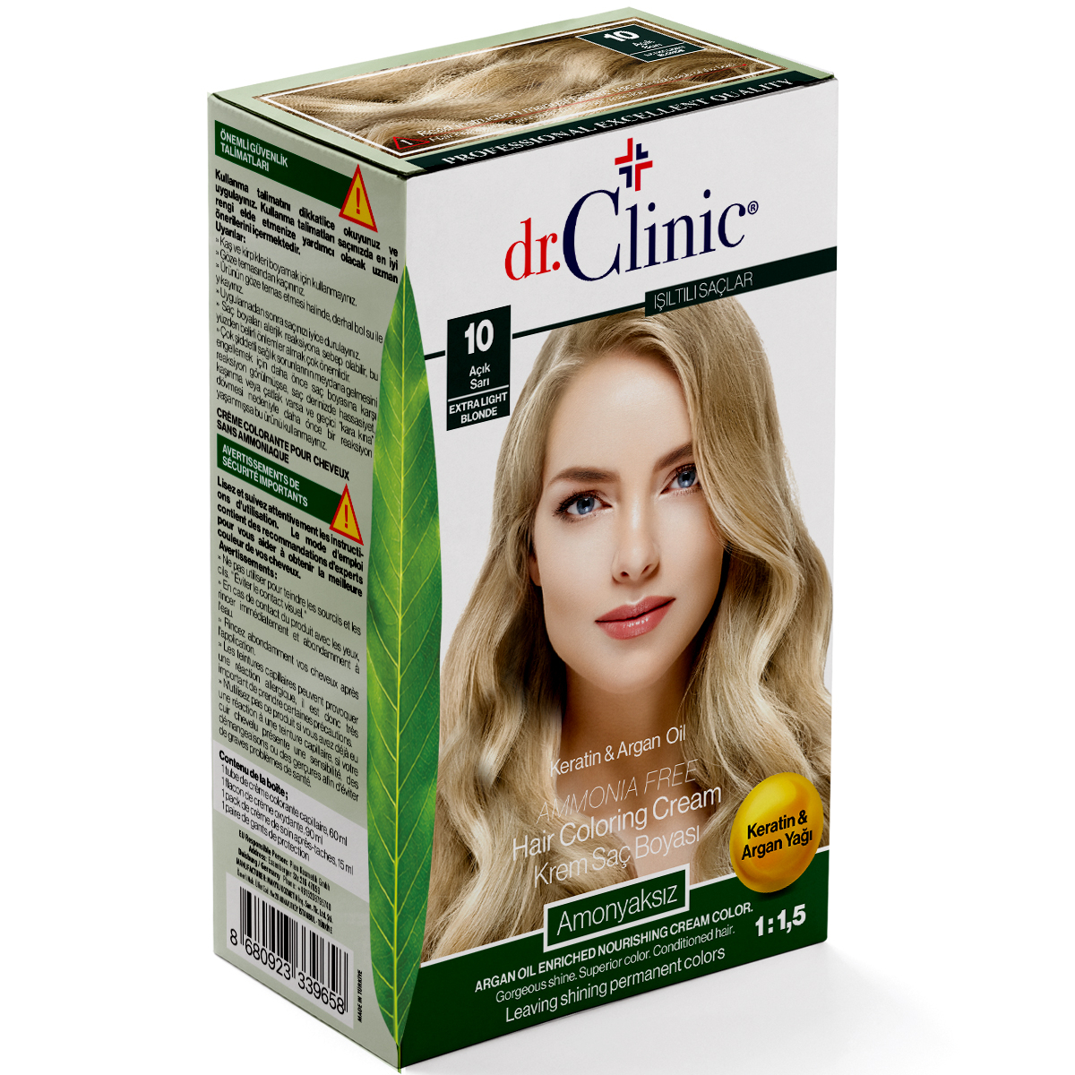 Dr.Clinic Saç Boyası Amonyaksız 10 Açık Sarı