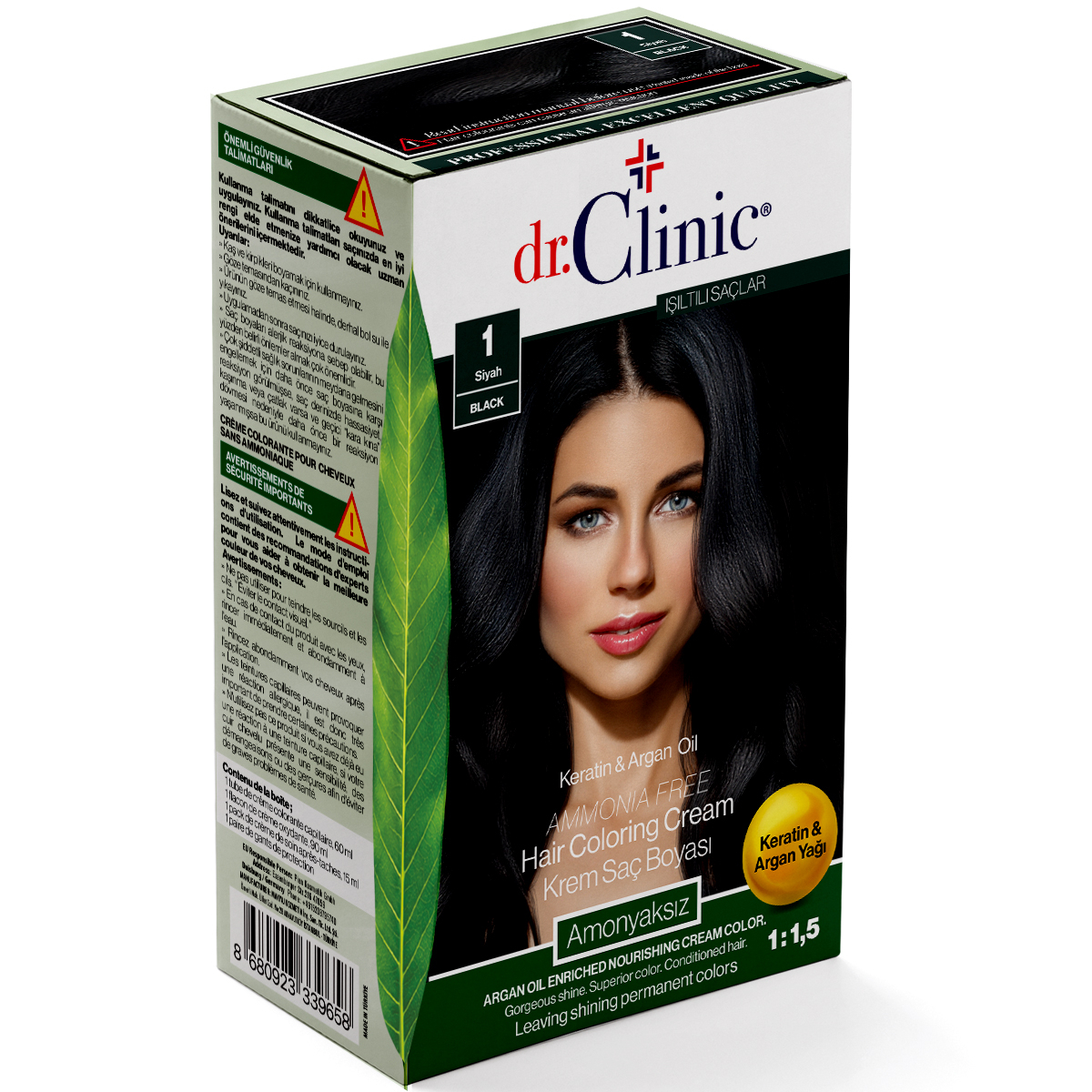 Dr.Clinic Saç Boyası Amonyaksız 1 Siyah