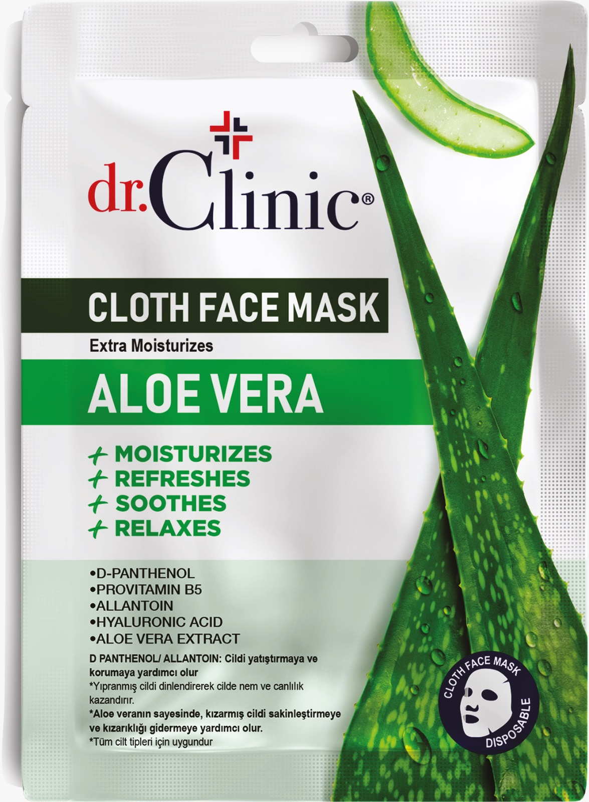 Dr.Clinic AloeVera Kağıt Maske