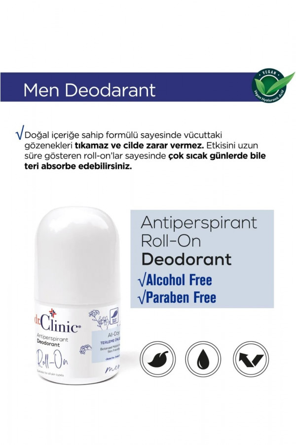 Dr.Clinic Antiperspirant Men Deodorant Roll-On 50ml