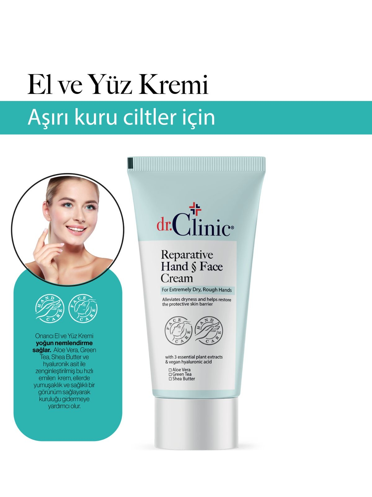 Dr.Clinic Onarıcı El ve Yüz Kremi 50 ml