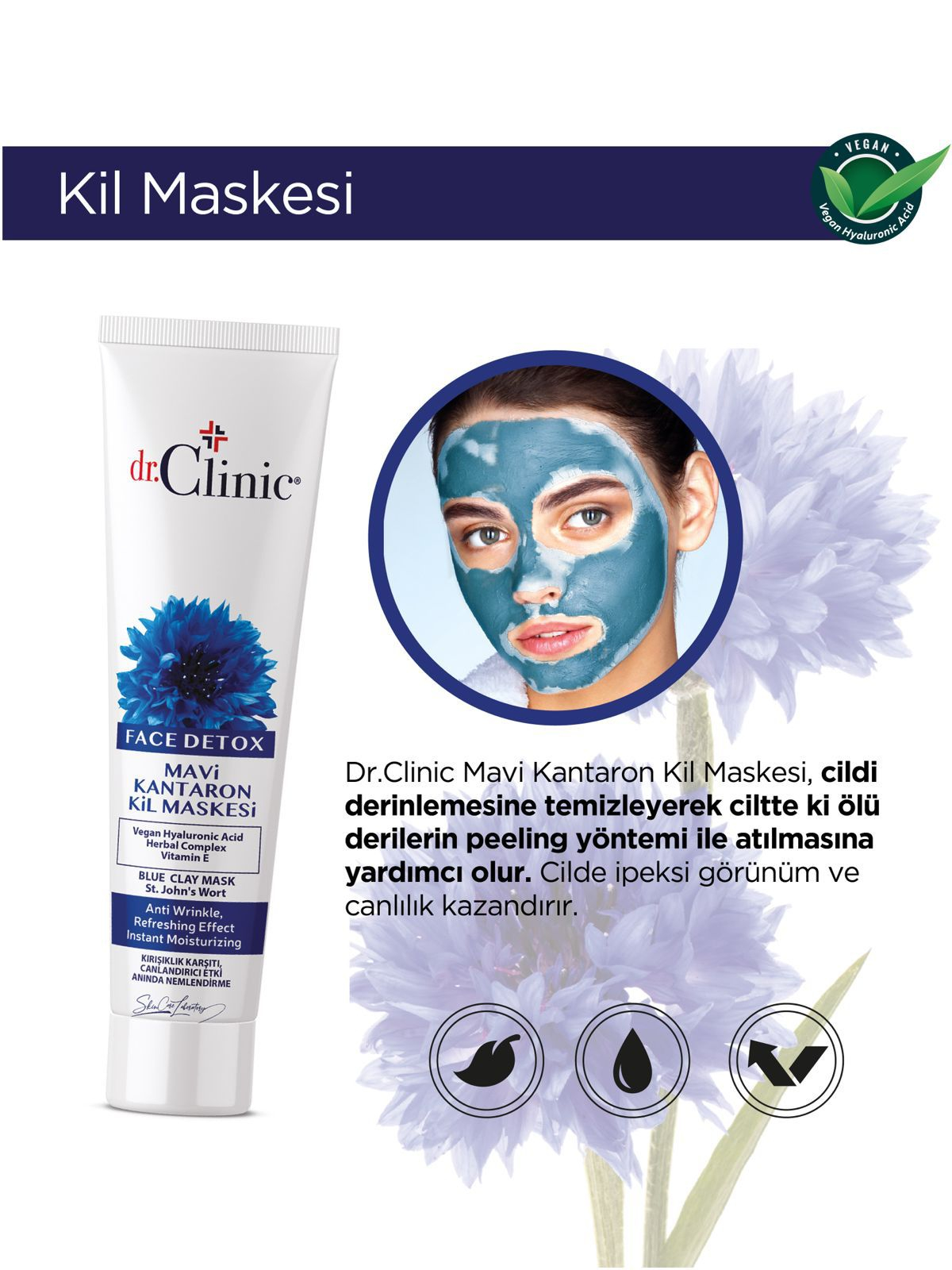 Dr.Clinic Mavi Kantaron Kil Maskesi 100 ml