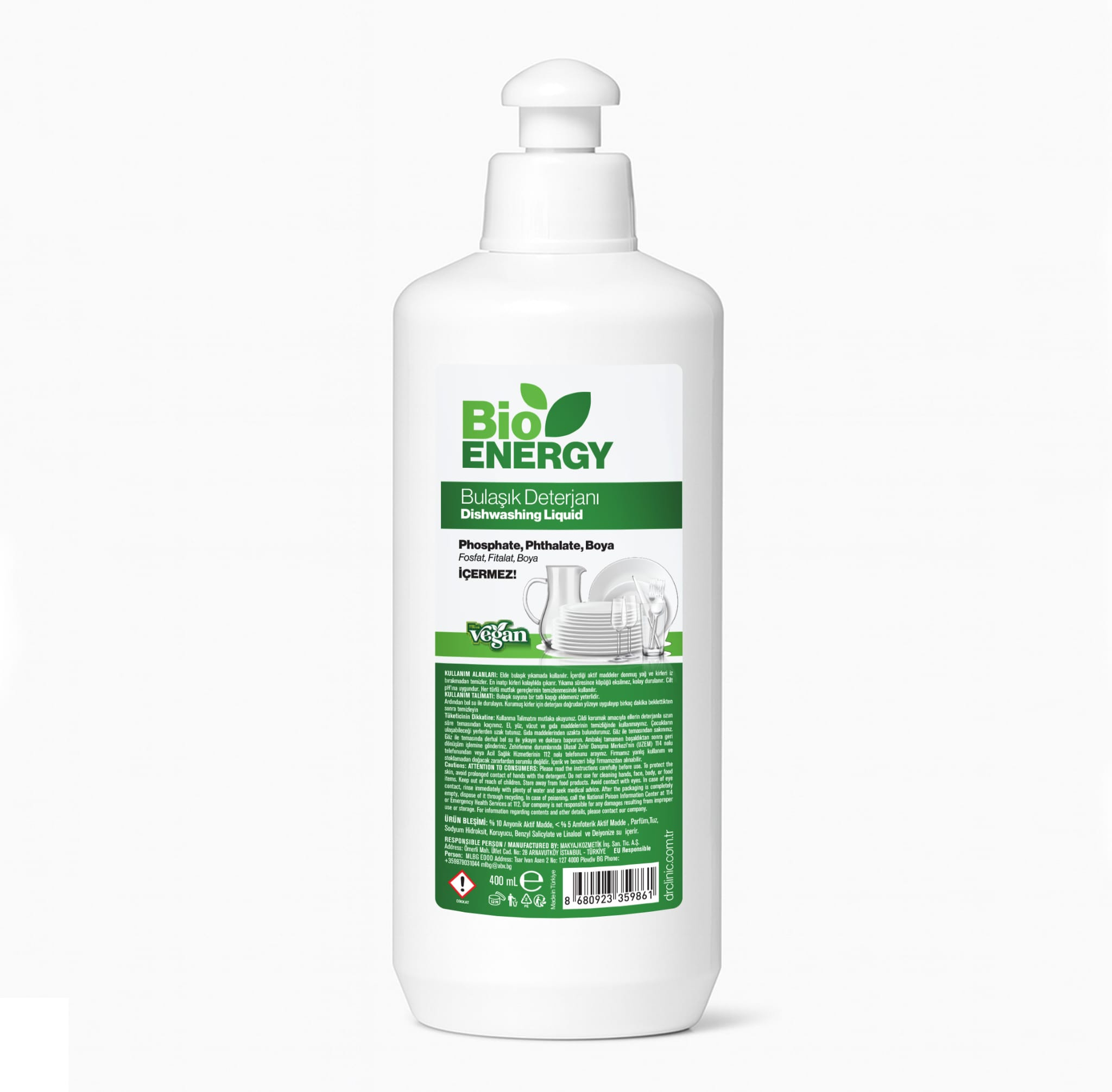 Bioenergy Sıvı Bulaşık Deterjanı 400ml
