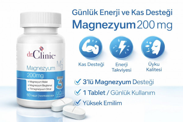 Dr.Clinic Magnezyum Tablet Üçlü Fonksiyon
